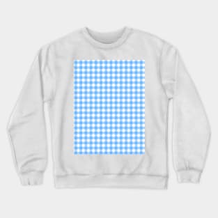 Blue and White Plaid Pattern Crewneck Sweatshirt